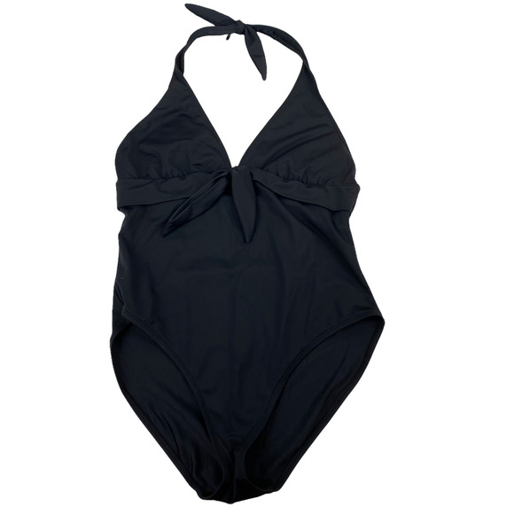 La Blanca Swim La Blanca Black Tie Front Halter One Piece Swimsuit 4 Poshmark